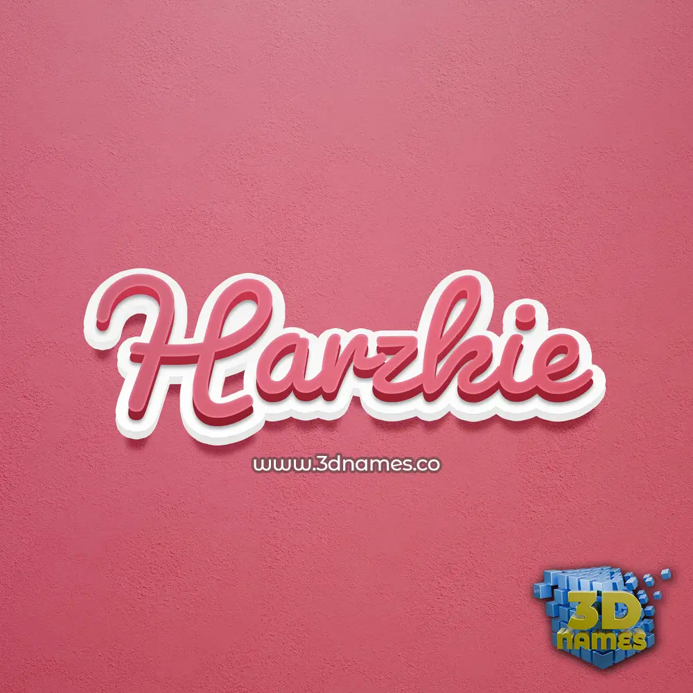 harzkie in Red Scribble style - 3D name wallpaper