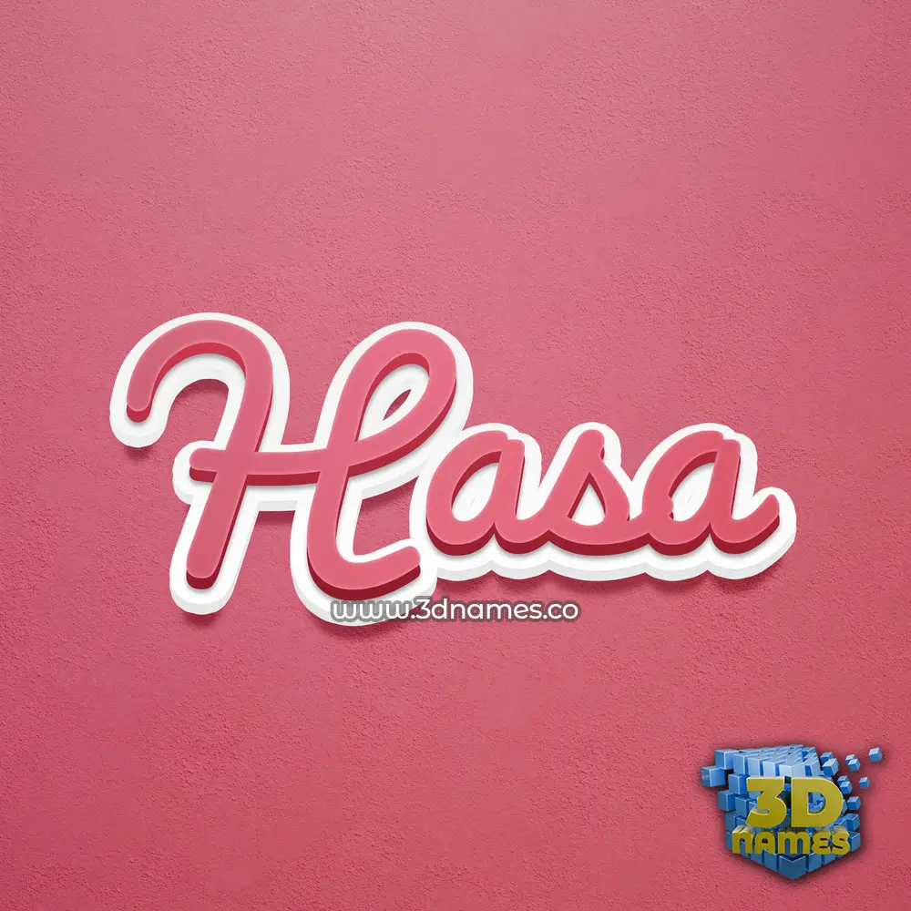 hasa in Red Scribble style - 3D name wallpaper