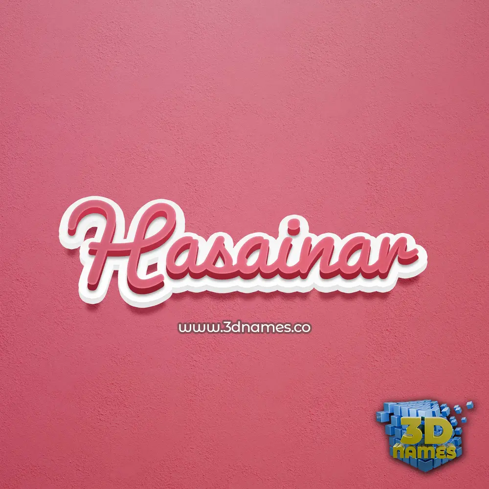 hasainar in Red Scribble style - 3D name wallpaper