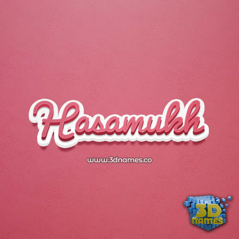 hasamukh in Red Scribble style - 3D name wallpaper