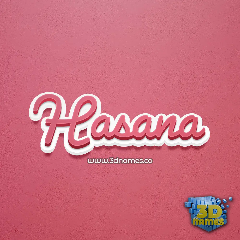 hasana in Red Scribble style - 3D name wallpaper