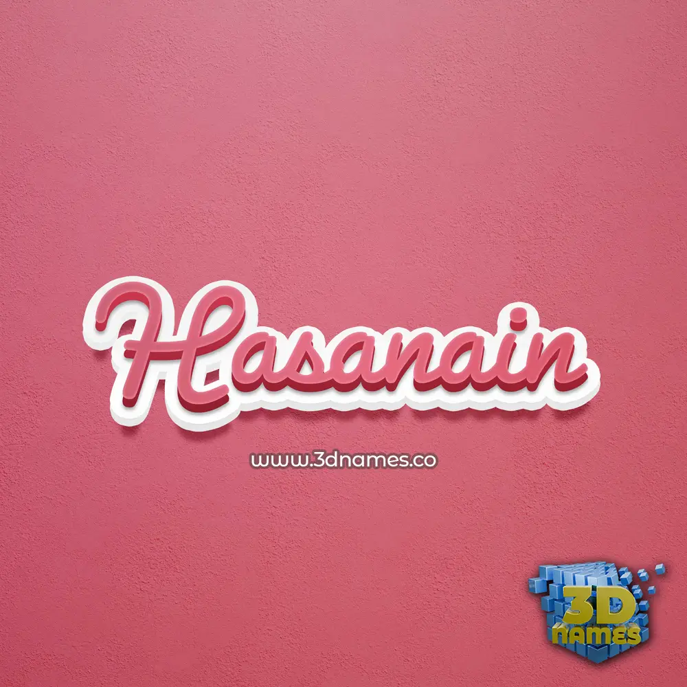 hasanain in Red Scribble style - 3D name wallpaper