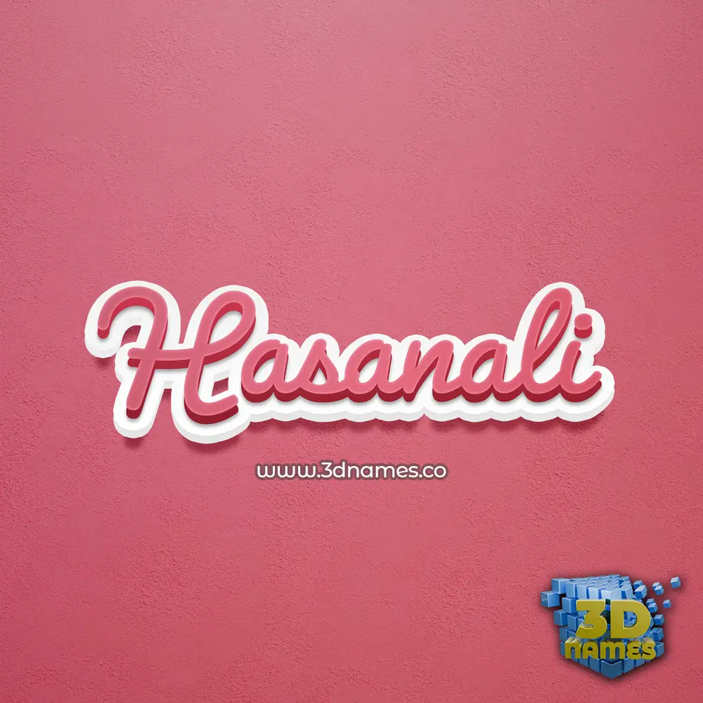 hasanali in Red Scribble style - 3D name wallpaper