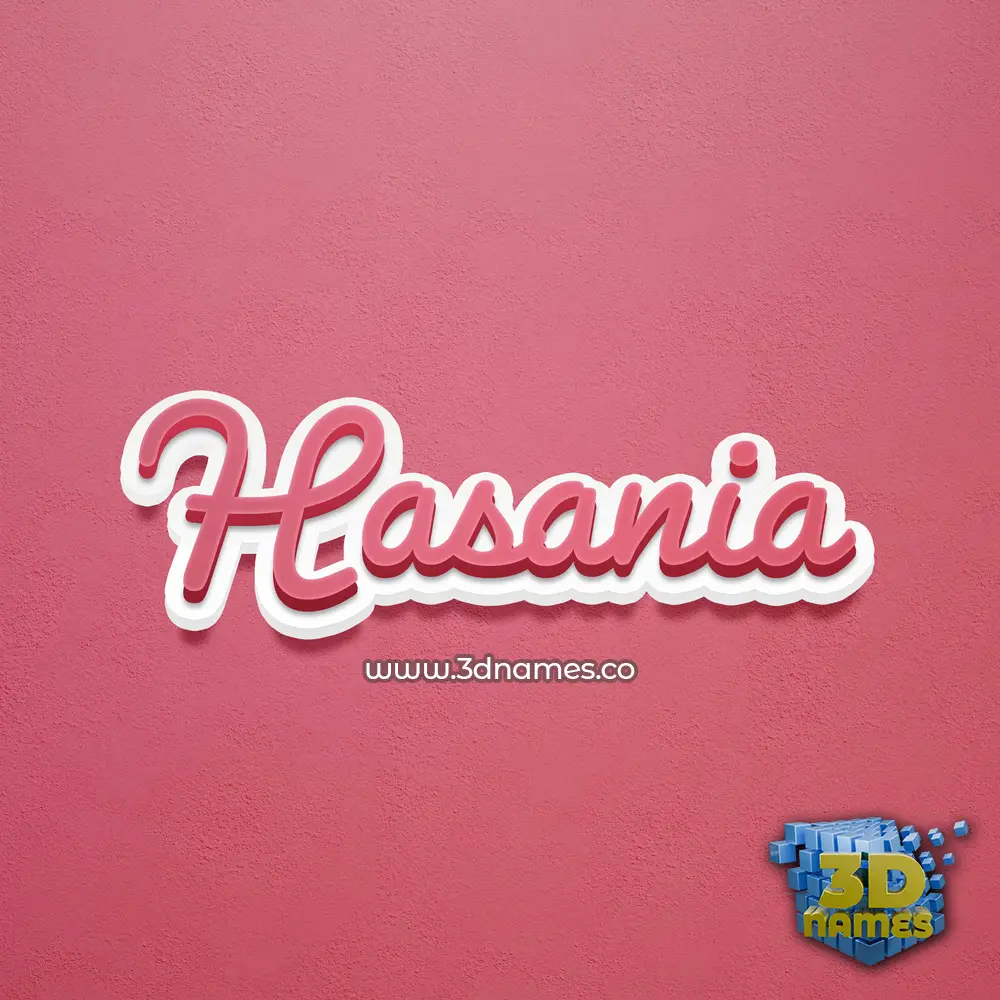 hasania in Red Scribble style - 3D name wallpaper