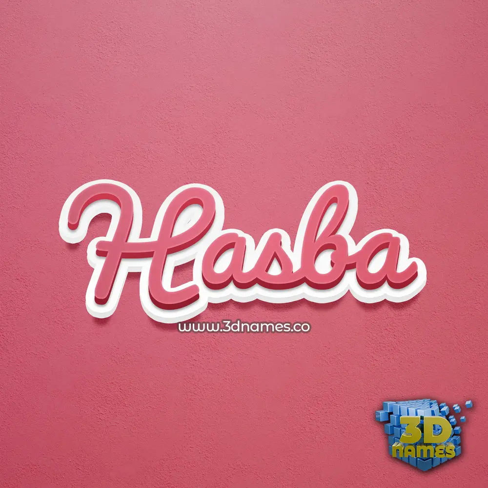 hasba in Red Scribble style - 3D name wallpaper