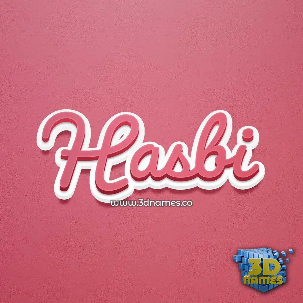 hasbi in Red Scribble style - 3D name wallpaper