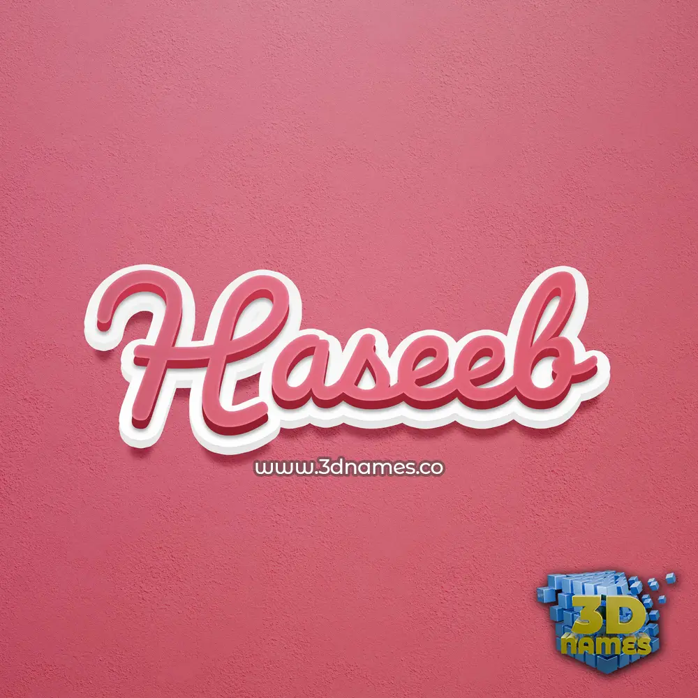 haseeb in Red Scribble style - 3D name wallpaper