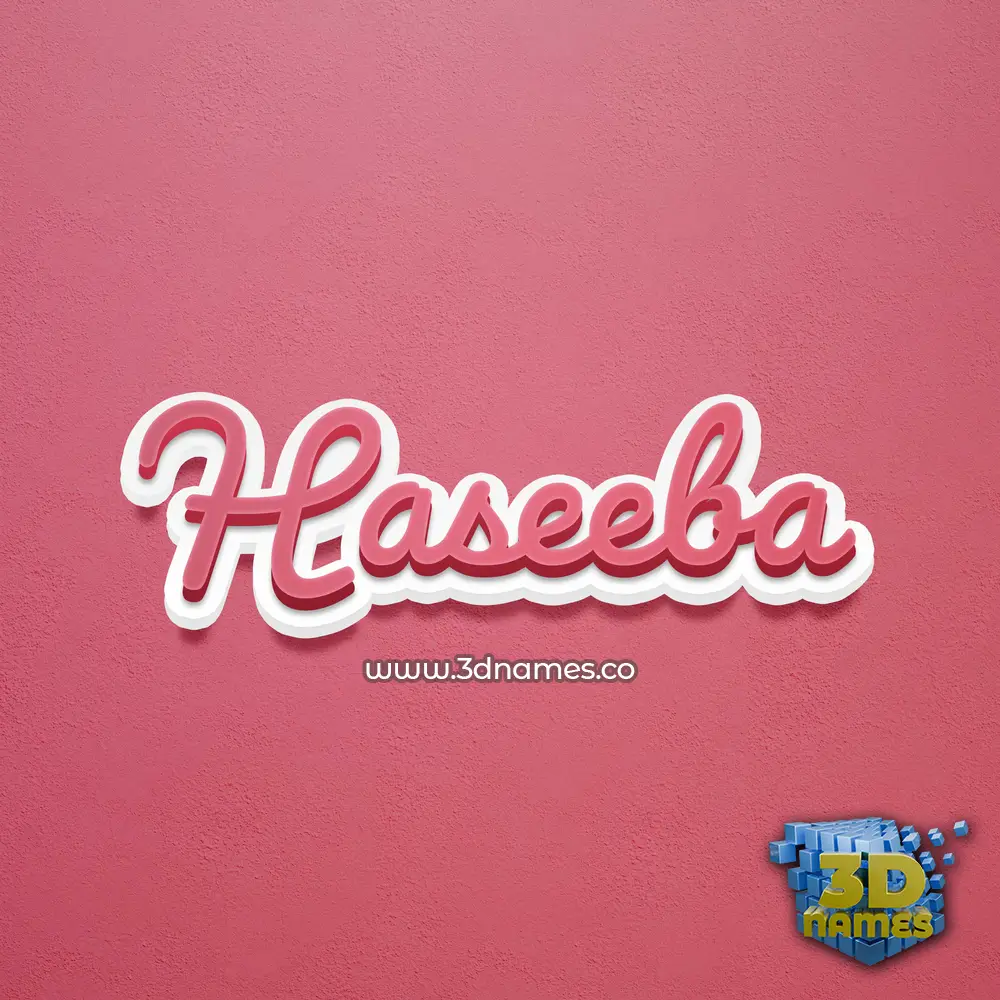 haseeba in Red Scribble style - 3D name wallpaper