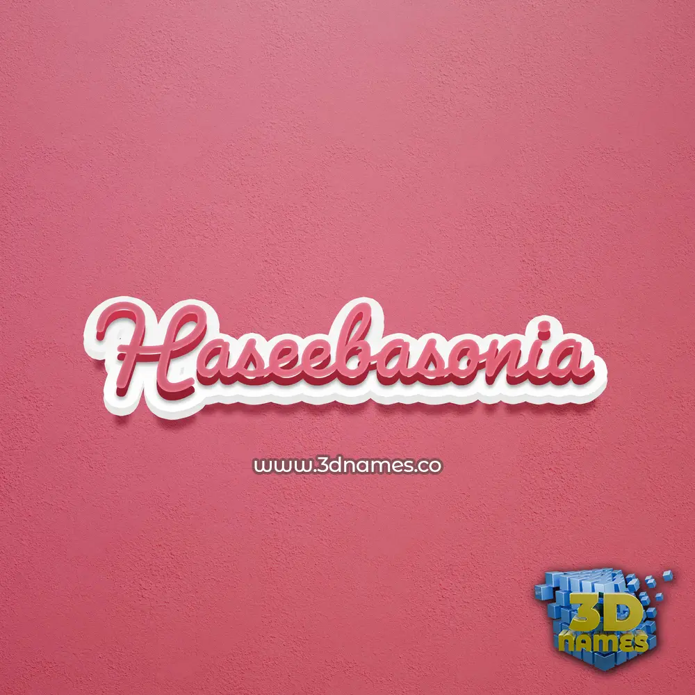 haseebasonia in Red Scribble style - 3D name wallpaper