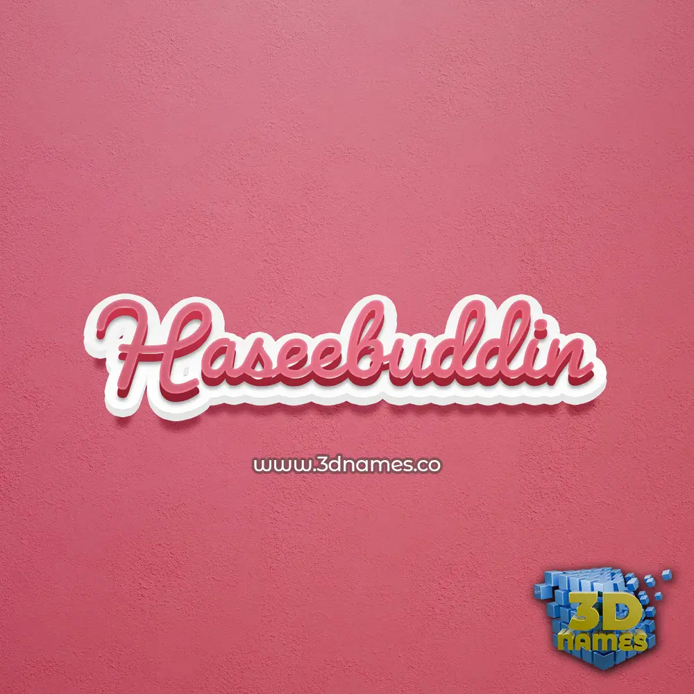 haseebuddin in Red Scribble style - 3D name wallpaper