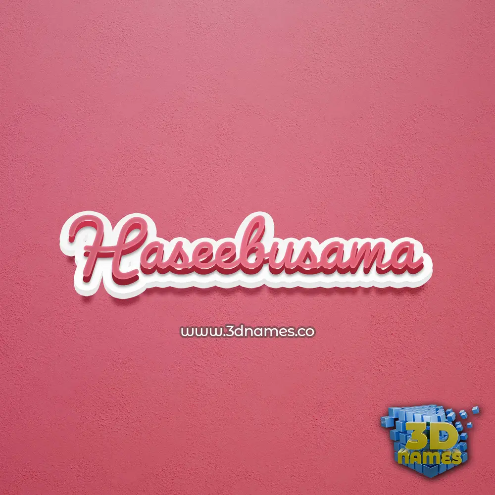 haseebusama in Red Scribble style - 3D name wallpaper