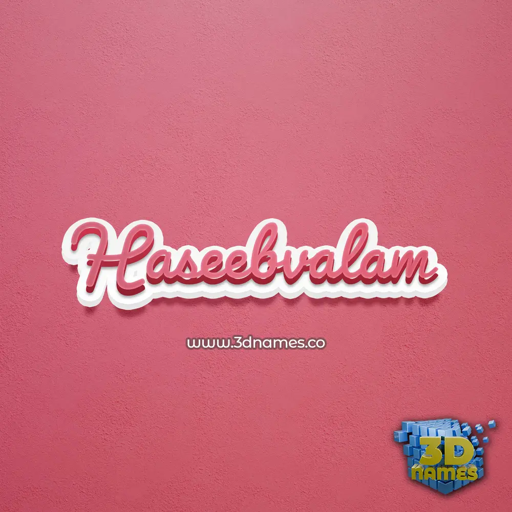 haseebvalam in Red Scribble style - 3D name wallpaper