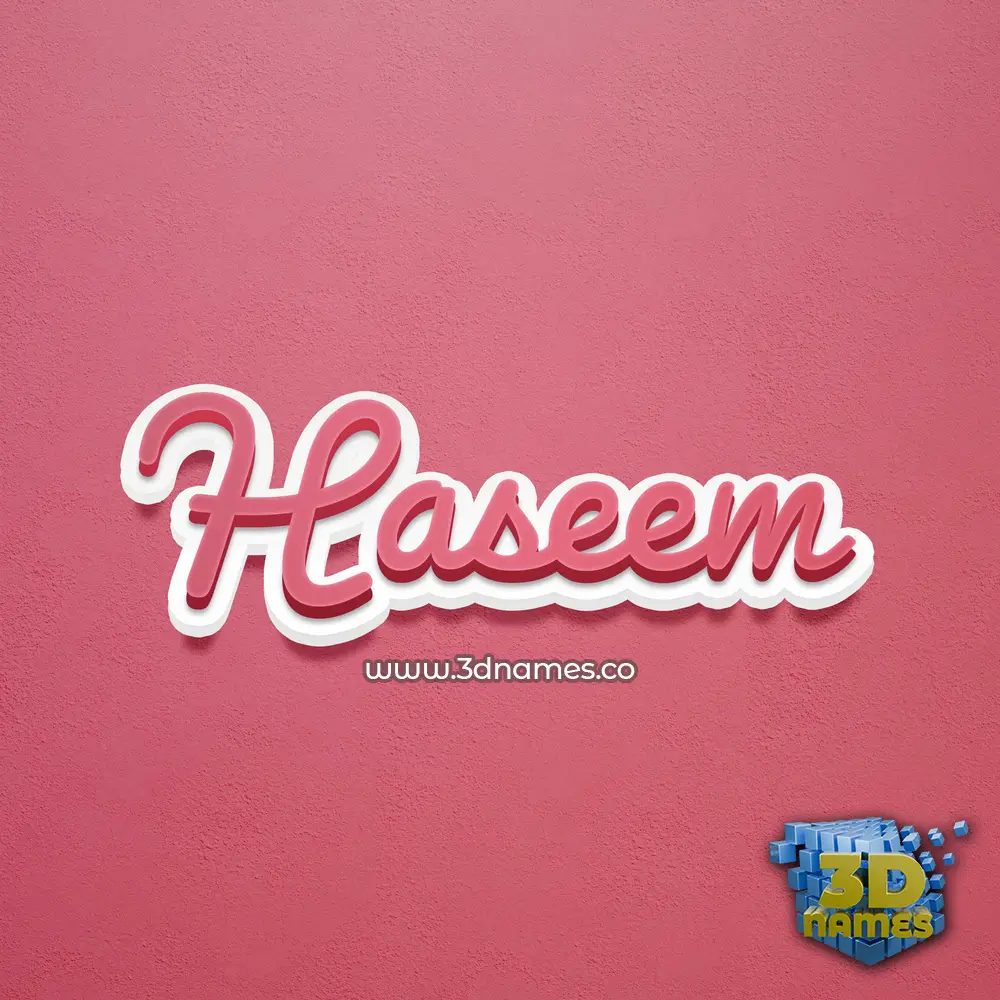 haseem in Red Scribble style - 3D name wallpaper
