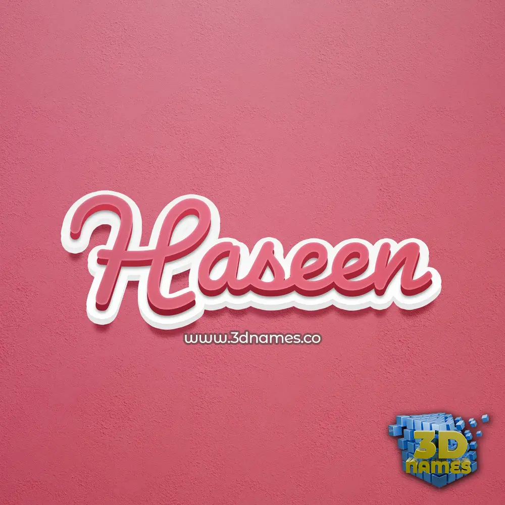 haseen in Red Scribble style - 3D name wallpaper
