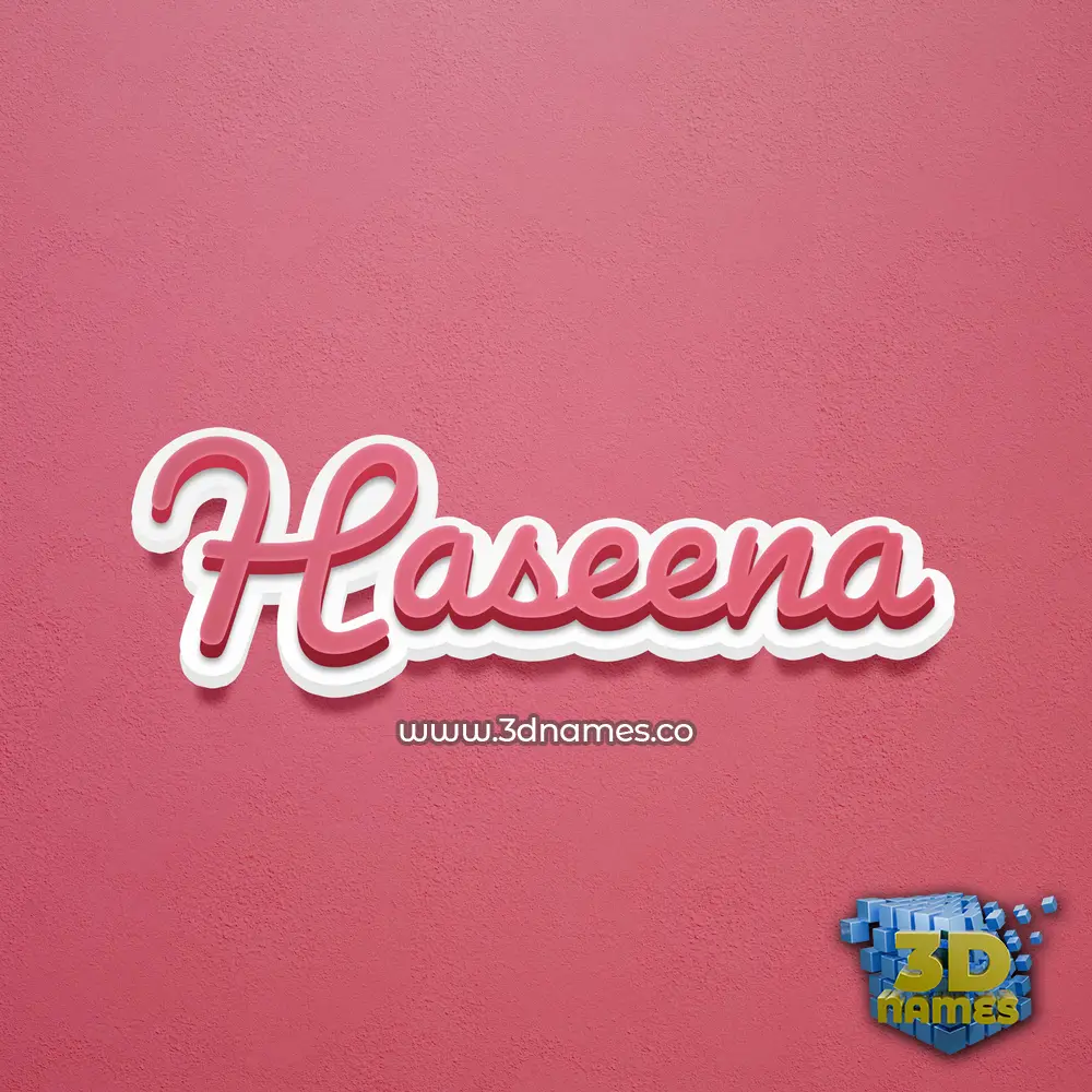 haseena in Red Scribble style - 3D name wallpaper