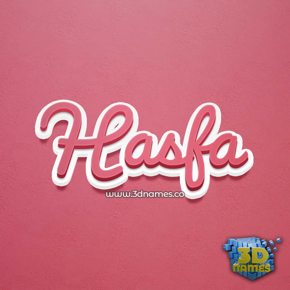 hasfa in Red Scribble style - 3D name wallpaper