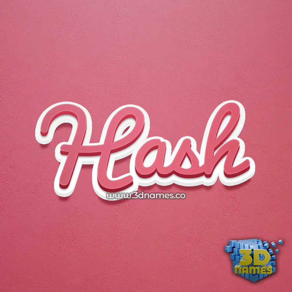 hash in Red Scribble style - 3D name wallpaper