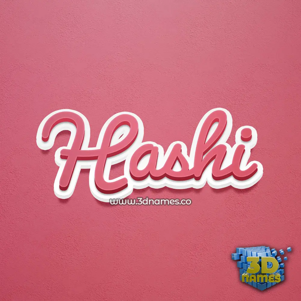 hashi in Red Scribble style - 3D name wallpaper