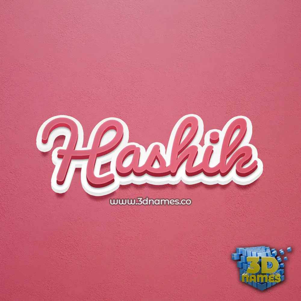 hashik in Red Scribble style - 3D name wallpaper