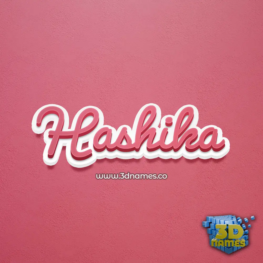 hashika in Red Scribble style - 3D name wallpaper