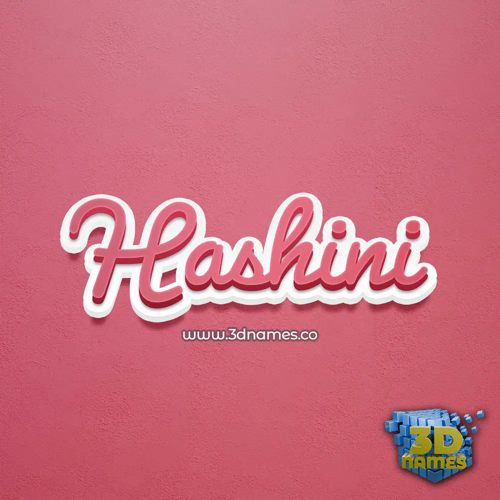 hashini in Red Scribble style - 3D name wallpaper