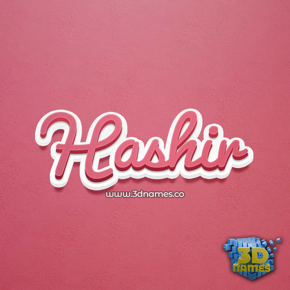 hashir in Red Scribble style - 3D name wallpaper