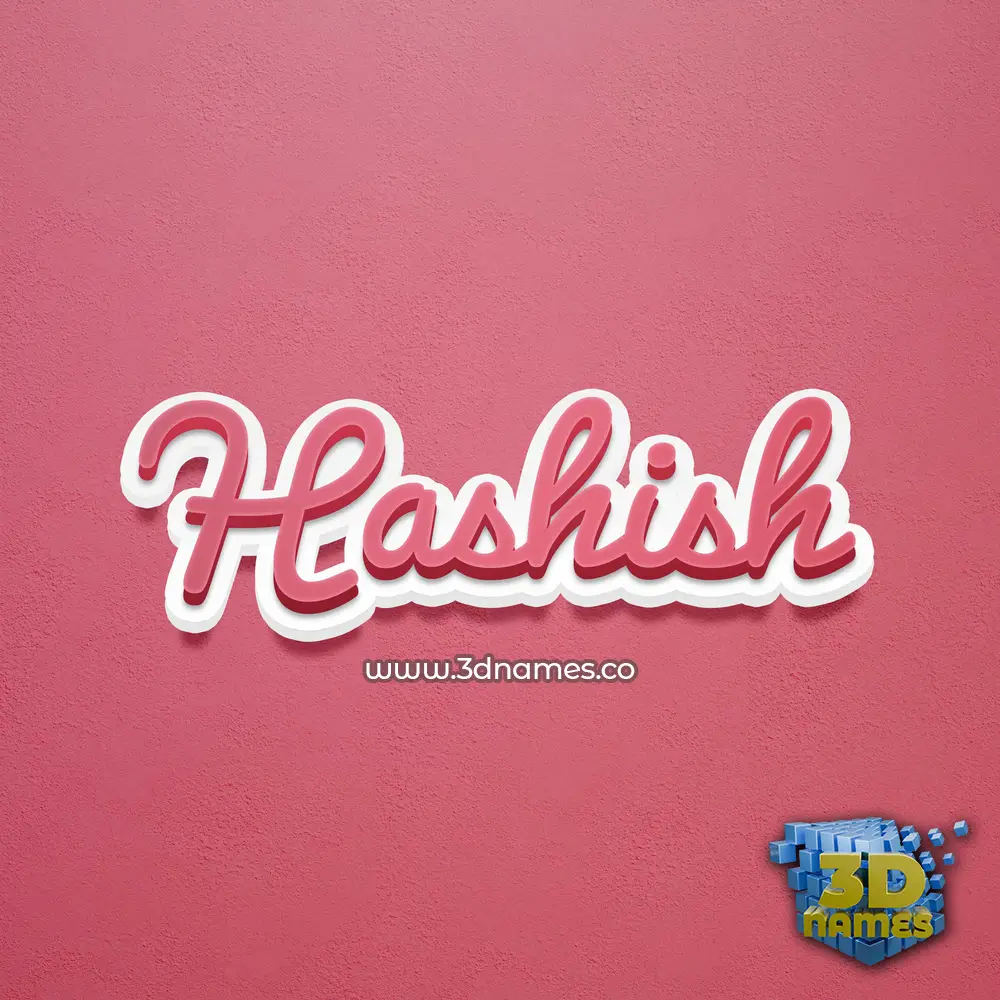 hashish in Red Scribble style - 3D name wallpaper