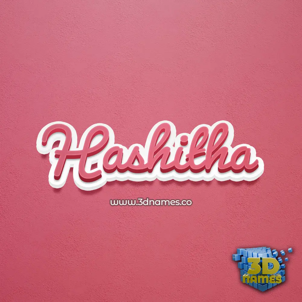 hashitha in Red Scribble style - 3D name wallpaper