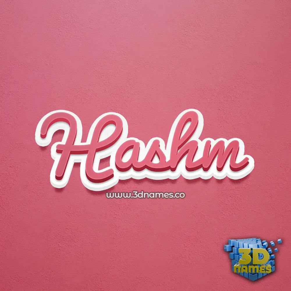 hashm in Red Scribble style - 3D name wallpaper