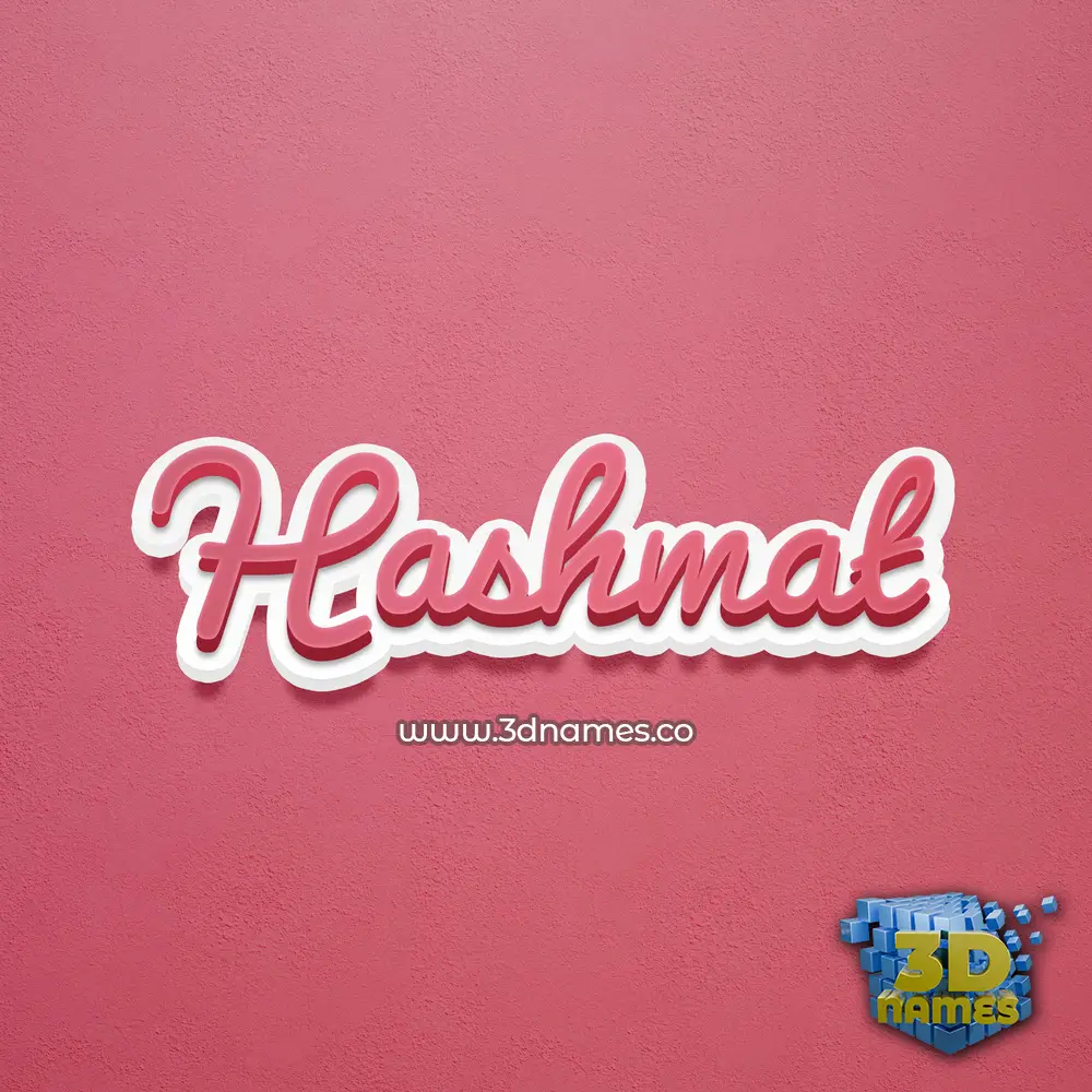 hashmat in Red Scribble style - 3D name wallpaper
