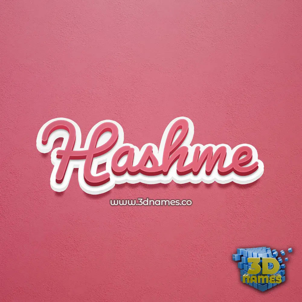 hashme in Red Scribble style - 3D name wallpaper