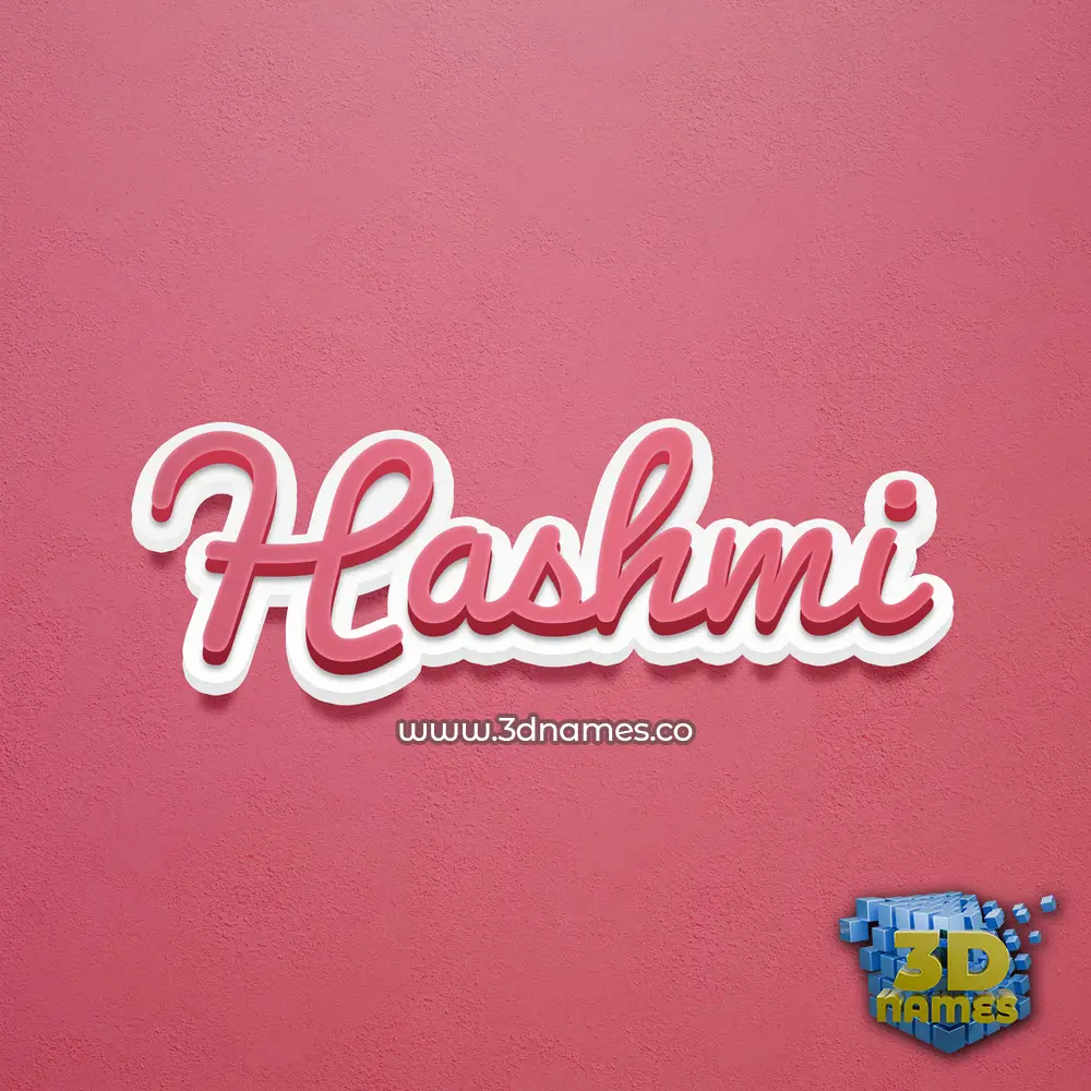 hashmi in Red Scribble style - 3D name wallpaper