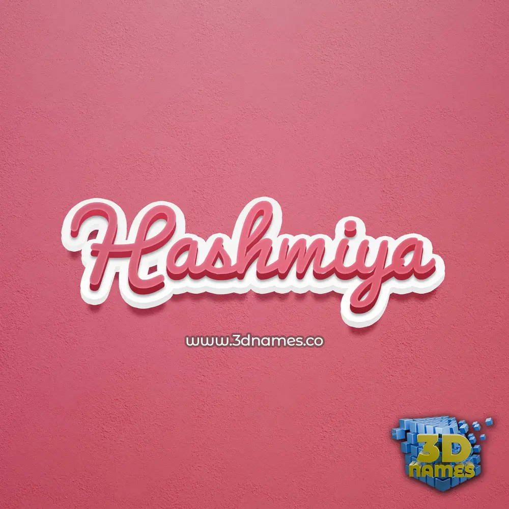 hashmiya in Red Scribble style - 3D name wallpaper