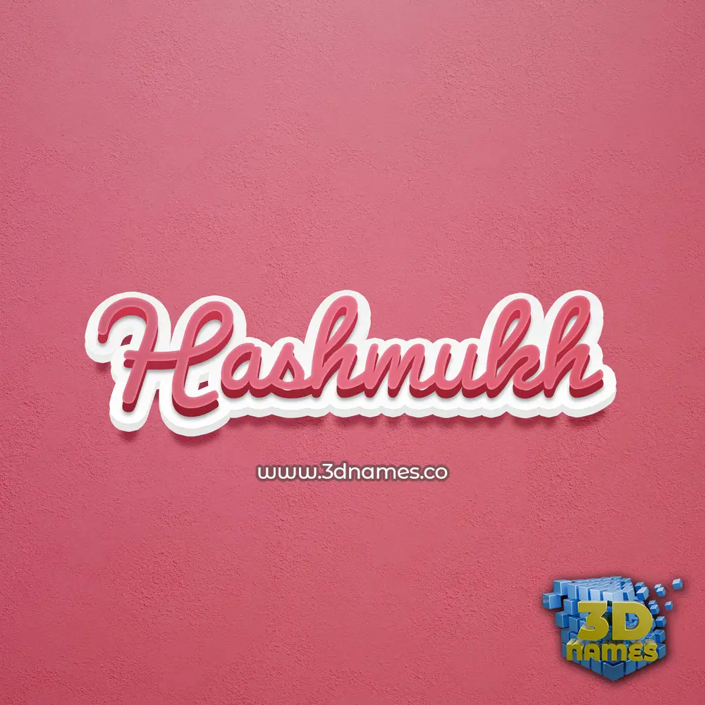 hashmukh in Red Scribble style - 3D name wallpaper