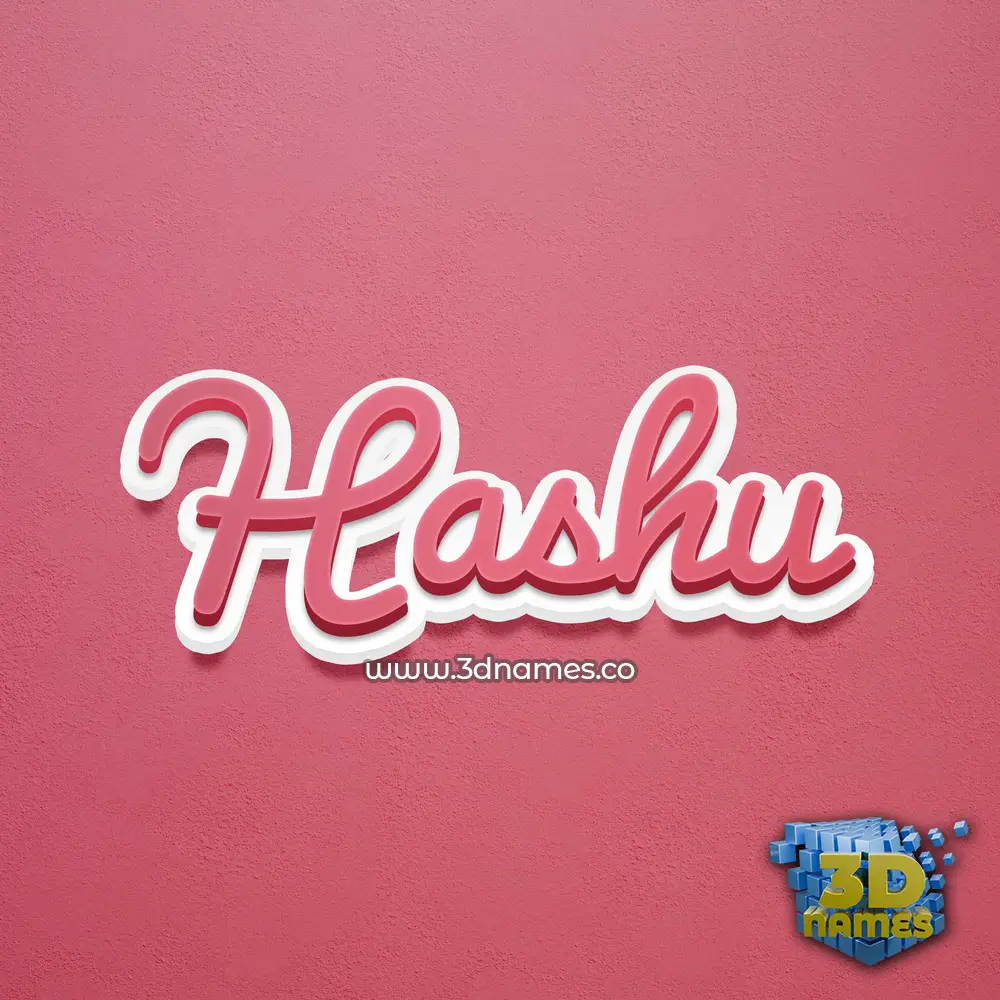 hashu in Red Scribble style - 3D name wallpaper