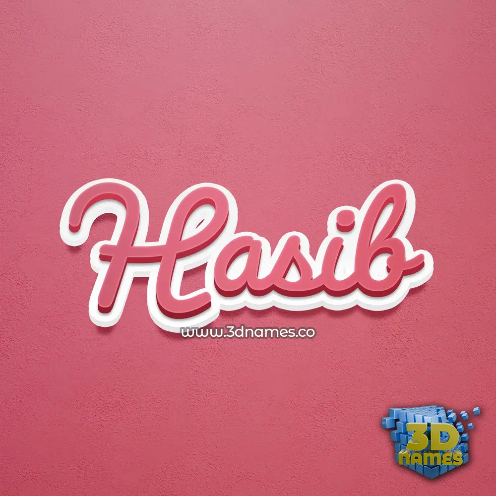 hasib in Red Scribble style - 3D name wallpaper