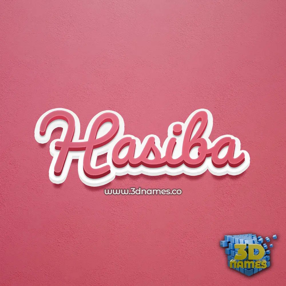hasiba in Red Scribble style - 3D name wallpaper