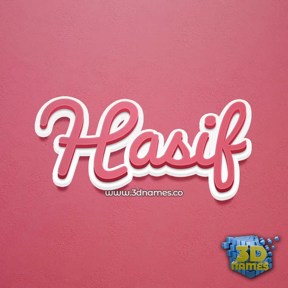 hasif in Red Scribble style - 3D name wallpaper