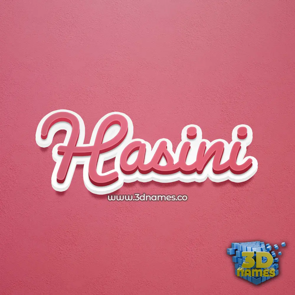 hasini in Red Scribble style - 3D name wallpaper