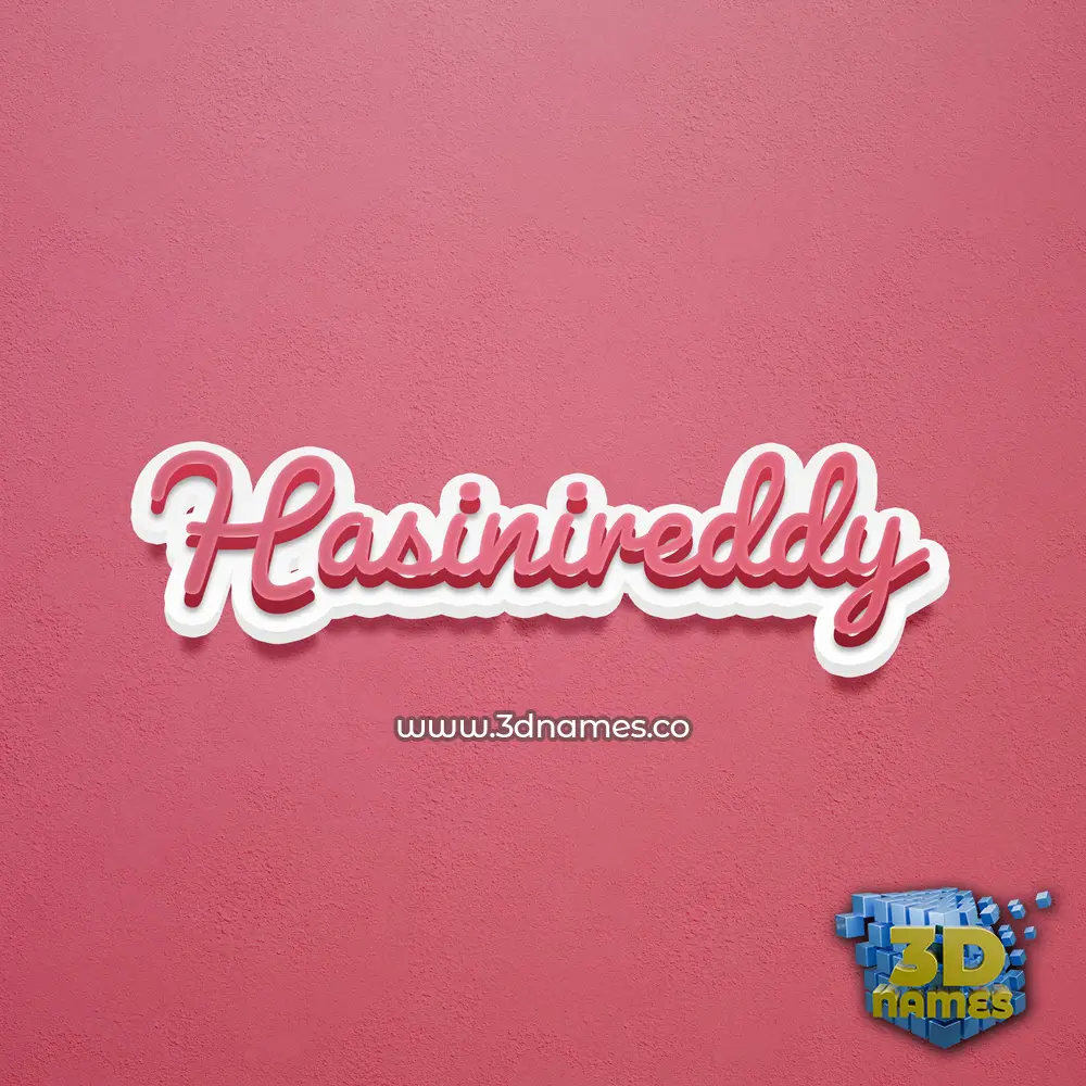 hasinireddy in Red Scribble style - 3D name wallpaper