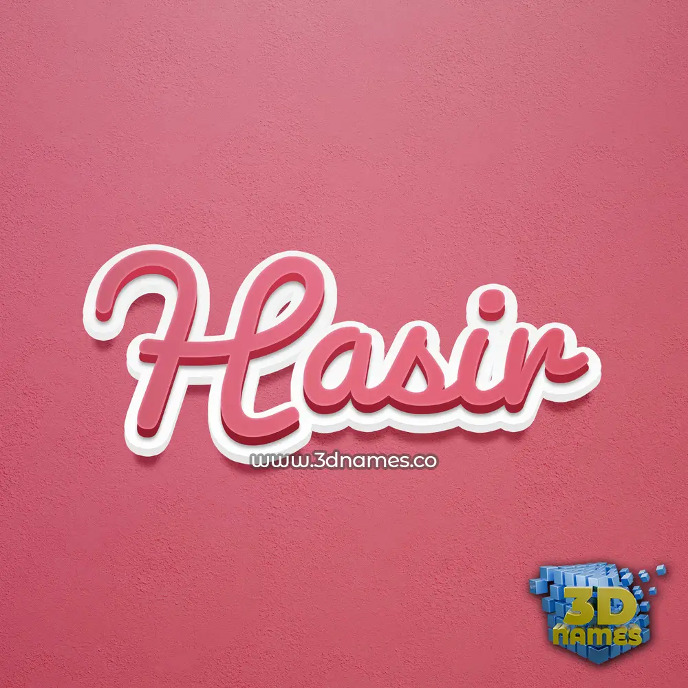 hasir in Red Scribble style - 3D name wallpaper