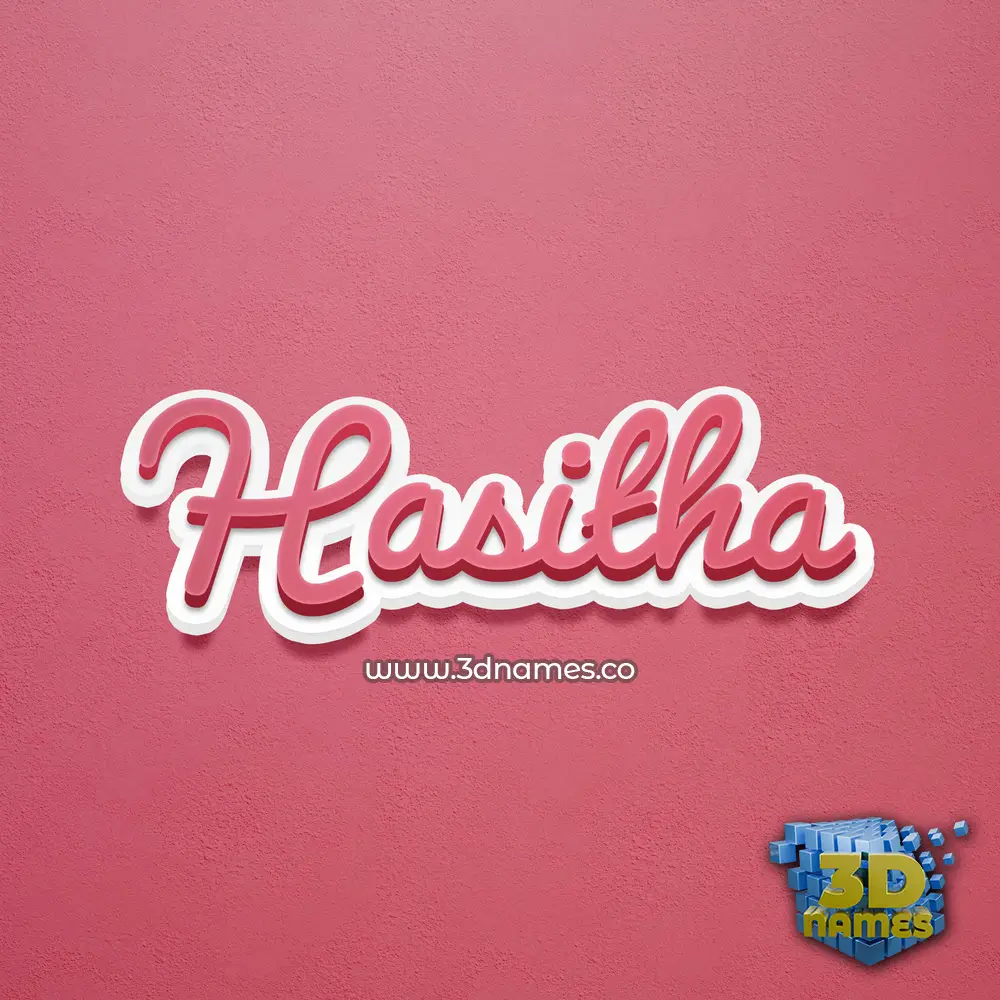 hasitha in Red Scribble style - 3D name wallpaper