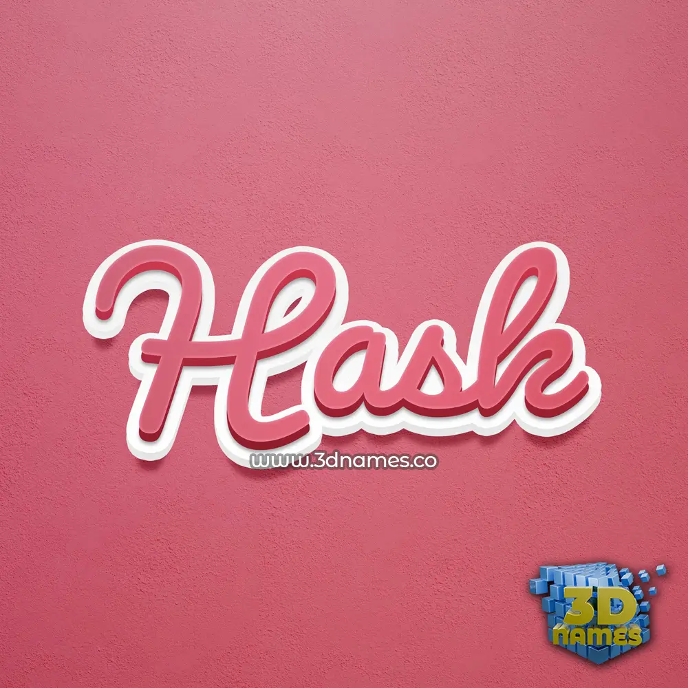 hask in Red Scribble style - 3D name wallpaper