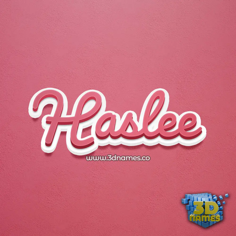 haslee in Red Scribble style - 3D name wallpaper