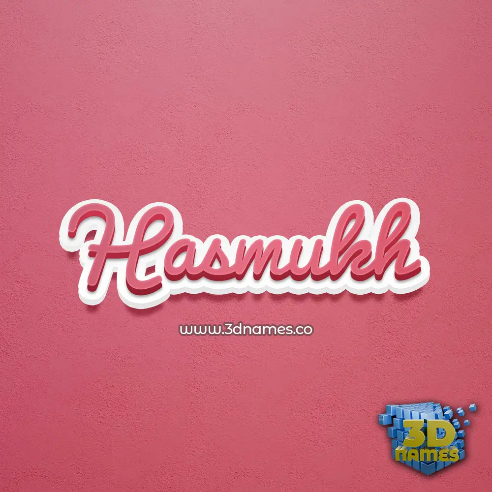 hasmukh in Red Scribble style - 3D name wallpaper