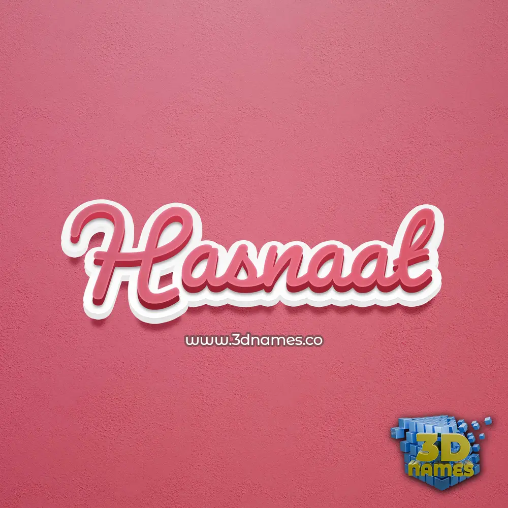 hasnaat in Red Scribble style - 3D name wallpaper
