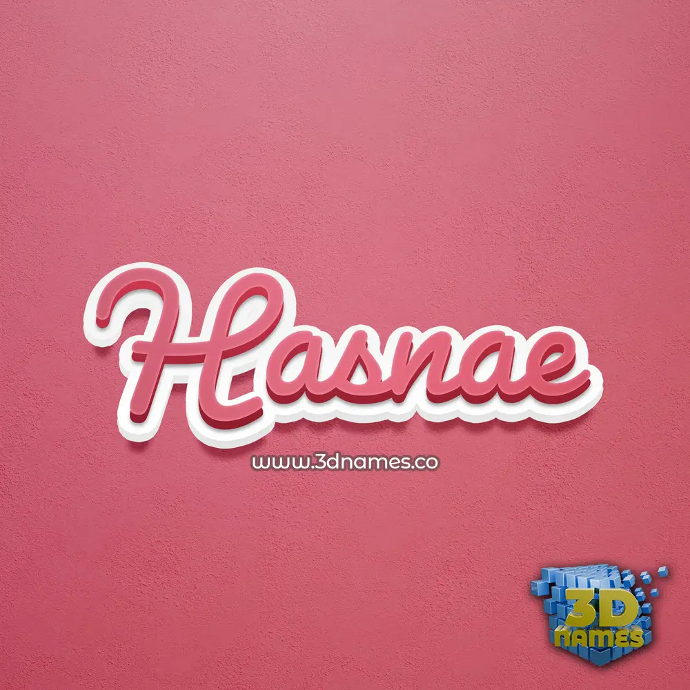 hasnae in Red Scribble style - 3D name wallpaper