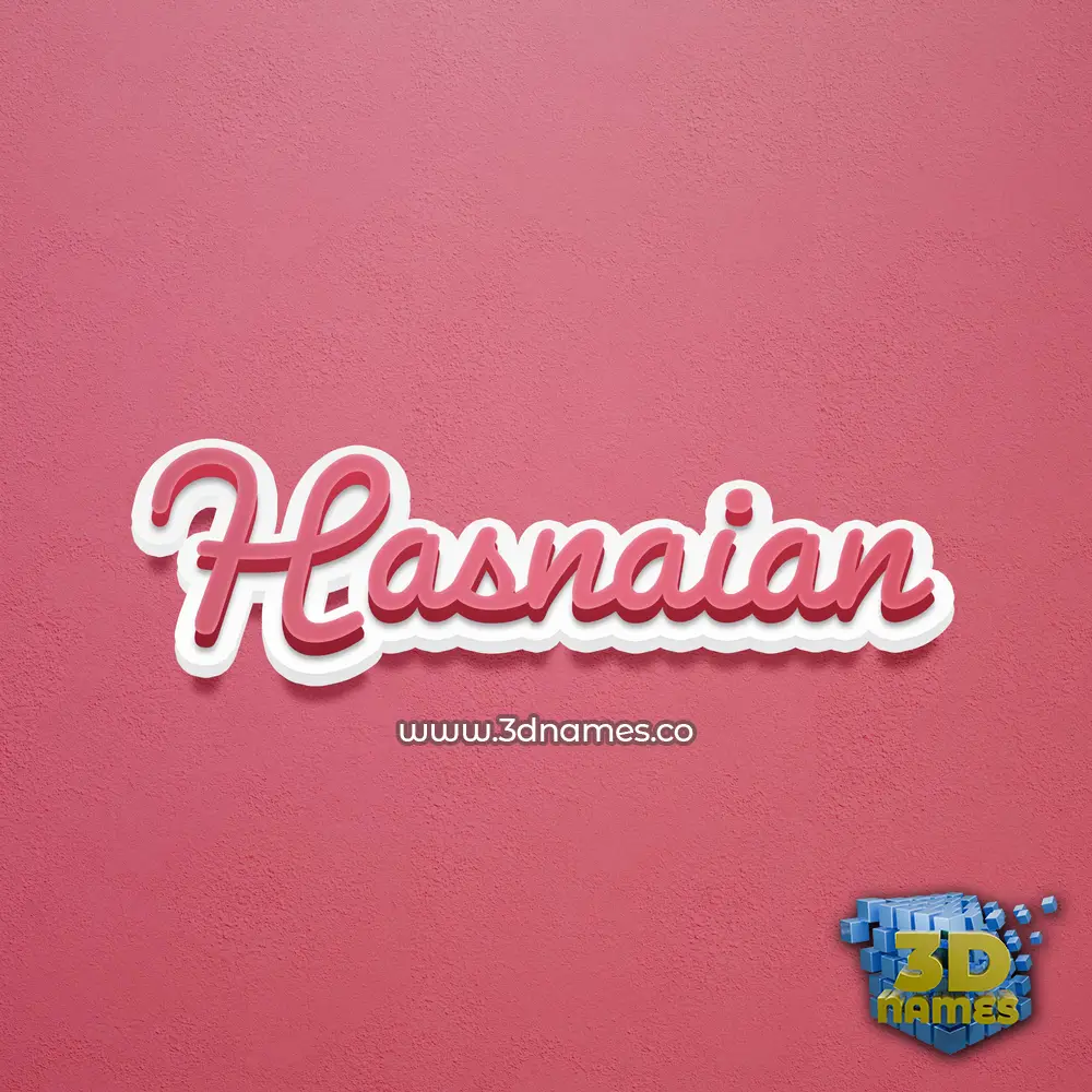 hasnaian in Red Scribble style - 3D name wallpaper