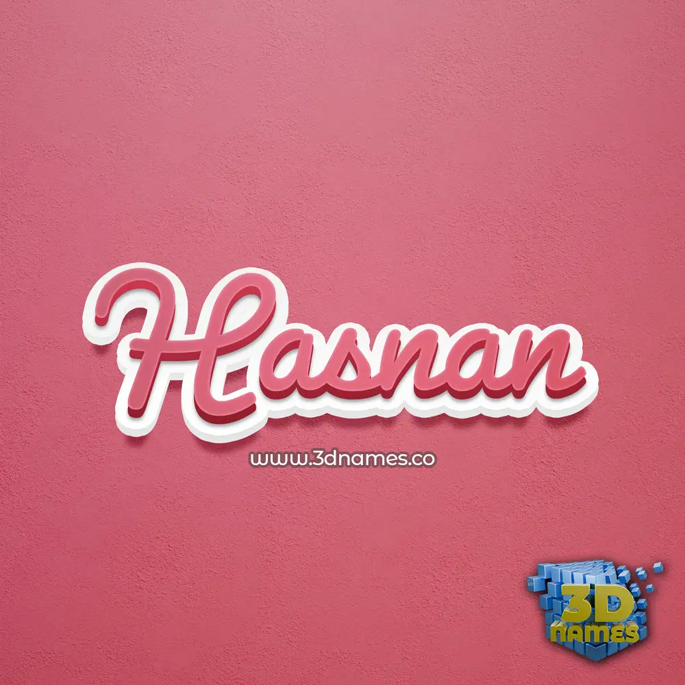 hasnan in Red Scribble style - 3D name wallpaper
