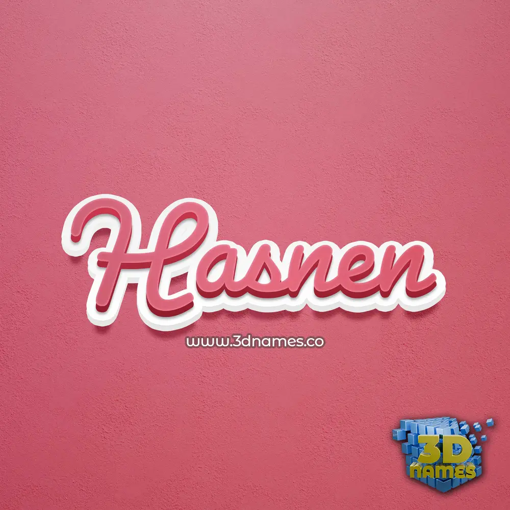 hasnen in Red Scribble style - 3D name wallpaper